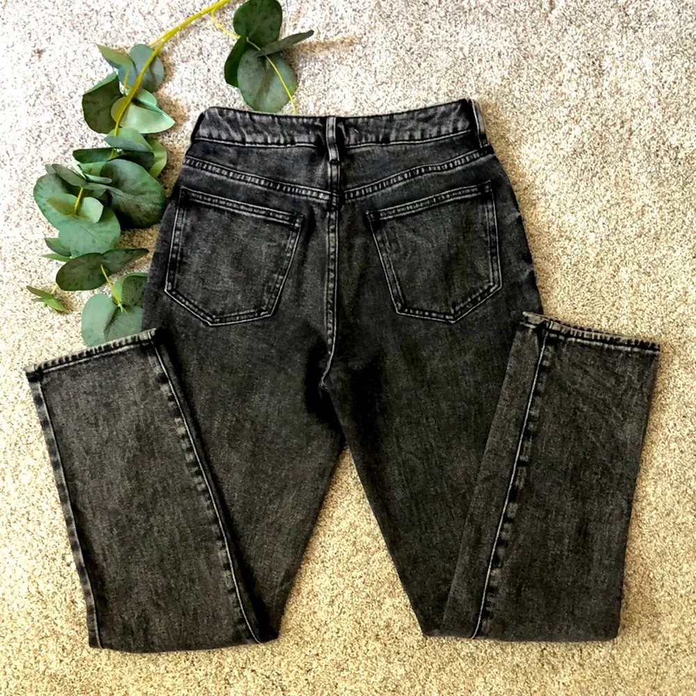 PACSUN Black Distressed Denim Jeans Size 24x27 Mom Jean Cut! - Picture 4 of 6